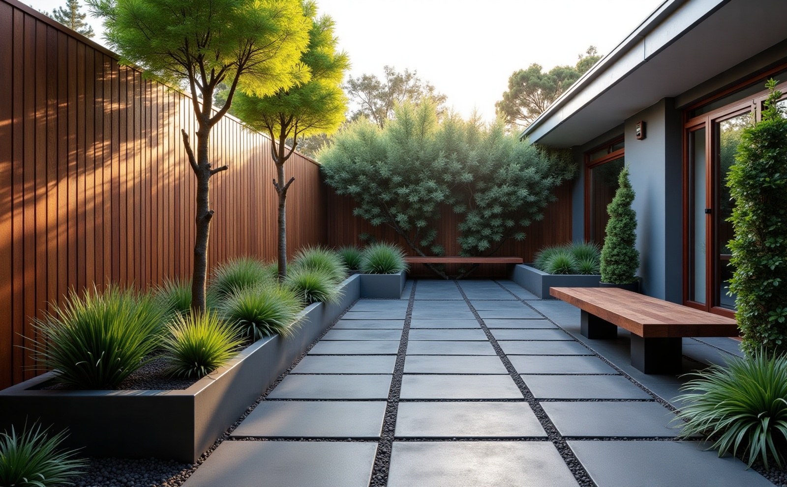 Modern courtyard render