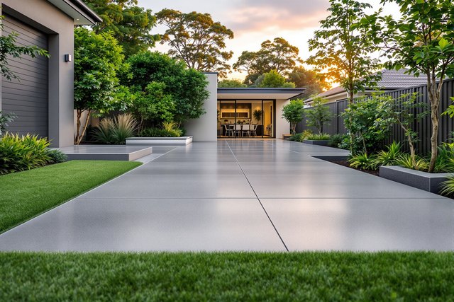A clean concrete entertaining base