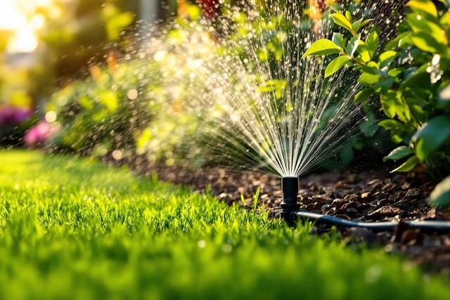A watered, thriving garden